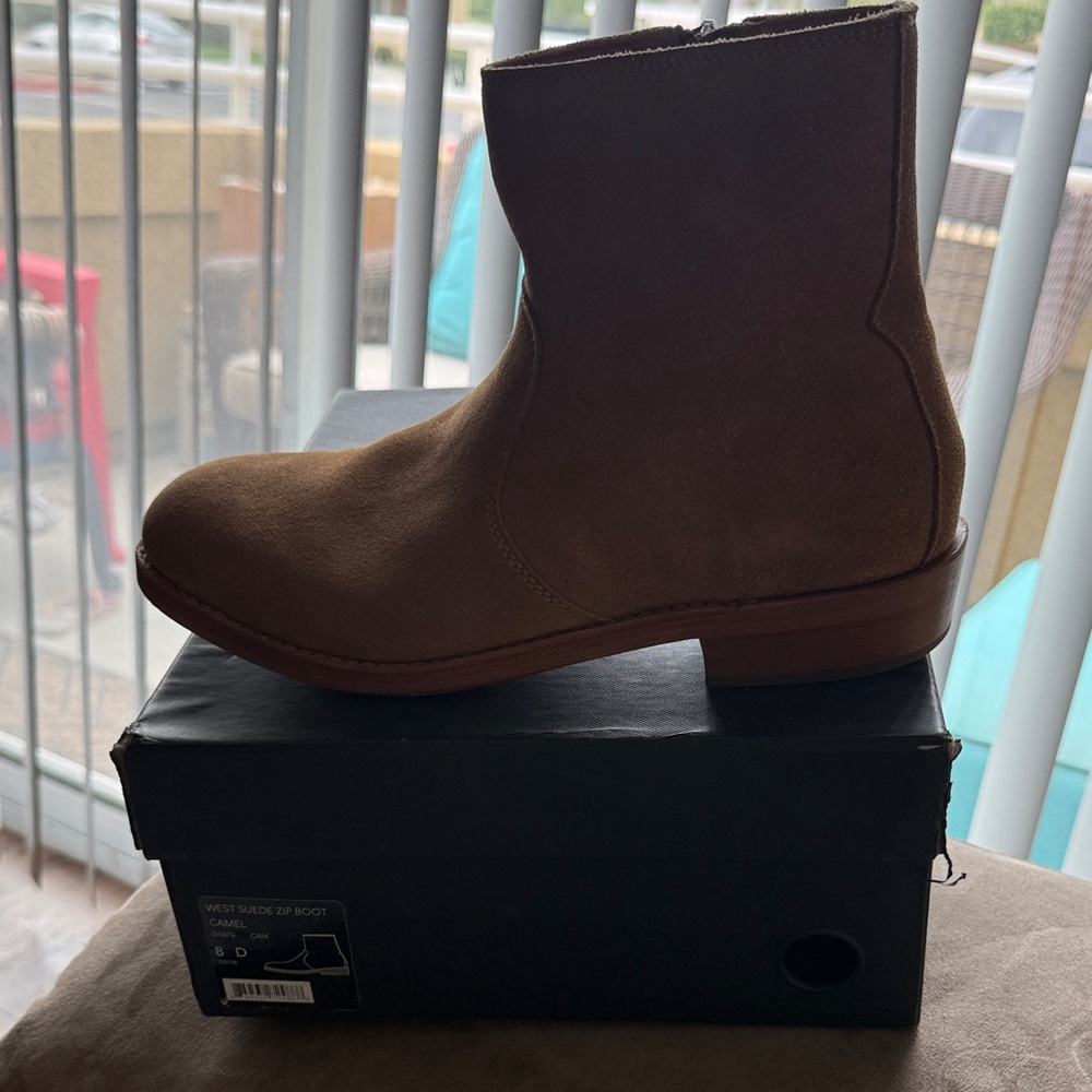 Men's Coach West Suede Camel Zip Boots
